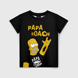 Футболка детская Papa Roach, Гомер Симпсон, цвет: 3D-принт
