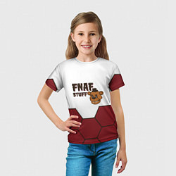 Футболка детская Пять ночей с фредди - соты, цвет: 3D-принт — фото 2