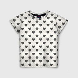 Детская футболка Темные сердечки