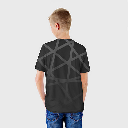 Детская футболка PORSCHE : ГЕОМЕТРИЧЕСКИЕ ЛИНИИ / 3D-принт – фото 4