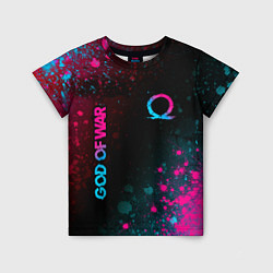 Детская футболка God of War - neon gradient