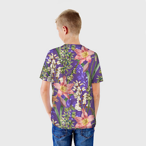 Детская футболка Яркий Цветочный Сад / 3D-принт – фото 4