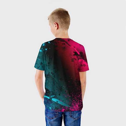 Детская футболка PSG - neon gradient / 3D-принт – фото 4