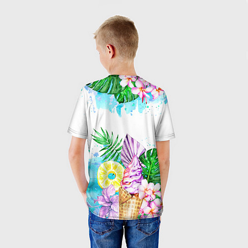 Детская футболка Тропический рай и мороженое / 3D-принт – фото 4