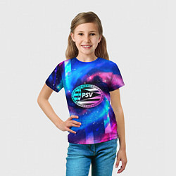 Футболка детская PSV неоновый космос, цвет: 3D-принт — фото 2