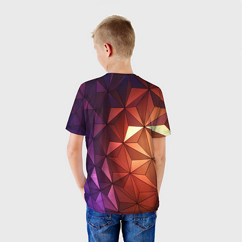 Детская футболка Абстрактная металлическая поверхность планеты / 3D-принт – фото 4
