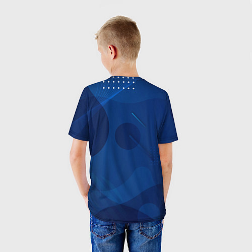 Детская футболка Сборная Англии Синяя Абстракция / 3D-принт – фото 4