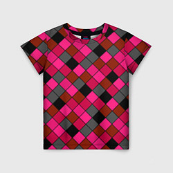 Детская футболка Розово-красный геометрический узор