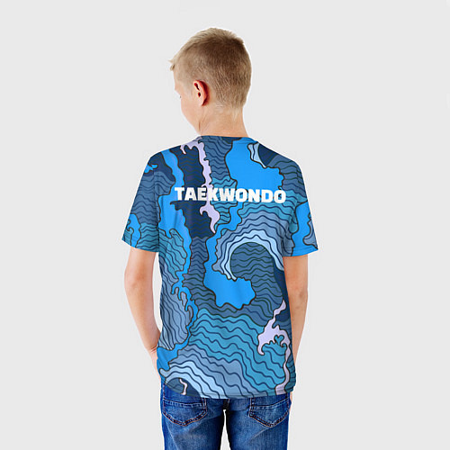 Детская футболка ТХЭКВОНДО ITF МОРСКИЕ ВОЛНЫ / 3D-принт – фото 4
