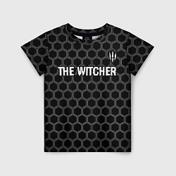 Детская футболка The Witcher glitch на темном фоне: символ сверху