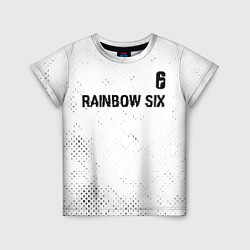 Детская футболка Rainbow Six glitch на светлом фоне: символ сверху