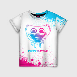 Детская футболка Poppy Playtime neon gradient style