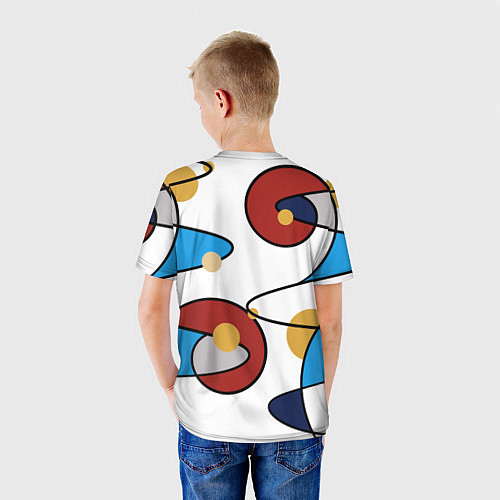 Детская футболка Абстрактная композиция круги и спирали / 3D-принт – фото 4