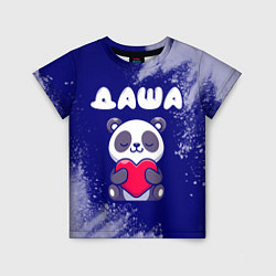 Детская футболка Даша панда с сердечком