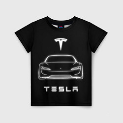 Детская футболка Tesla white light