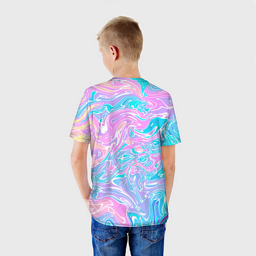 Детская футболка Liquid holographic waves / 3D-принт – фото 4