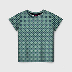 Детская футболка Геометрический бирюзовый узор на текстурированном