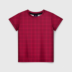 Детская футболка Черно-красная мелкая клетка