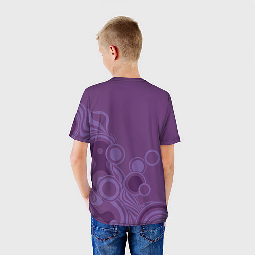 Детская футболка Лягуха-самурай на фиолетовом фоне / 3D-принт – фото 4