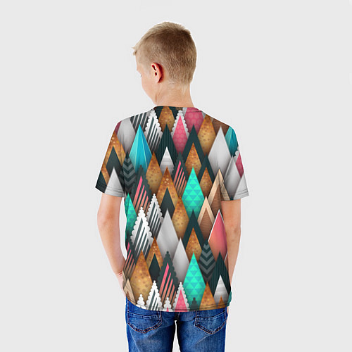 Детская футболка Лес из стилизованный елей - паттерн / 3D-принт – фото 4