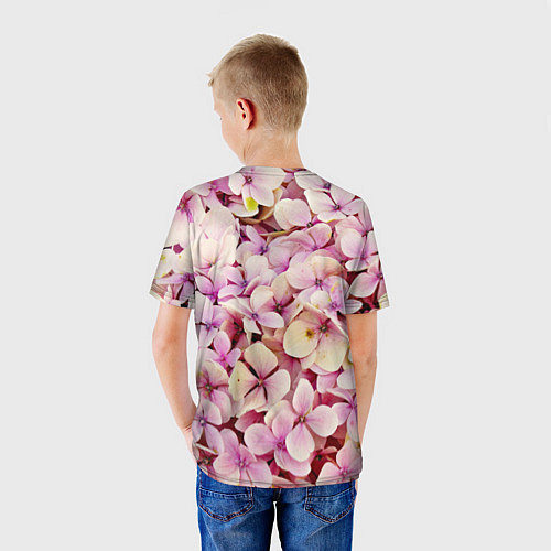 Детская футболка Розовые цветы яркой поляной / 3D-принт – фото 4