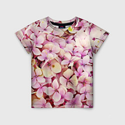 Детская футболка Розовые цветы яркой поляной