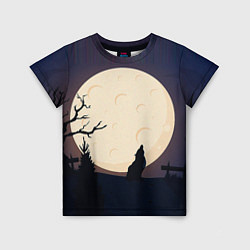 Детская футболка Волчица и луна