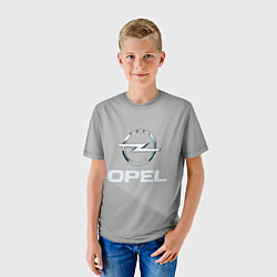 Футболка детская Opel - серая абстракция, цвет: 3D-принт — фото 2