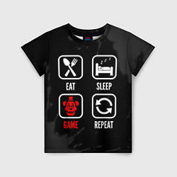 Детская футболка Eat, sleep, FNAF, repeat