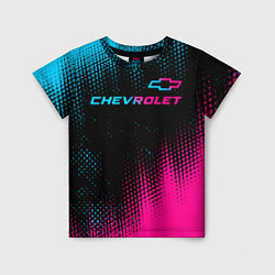 Детская футболка Chevrolet - neon gradient: символ сверху