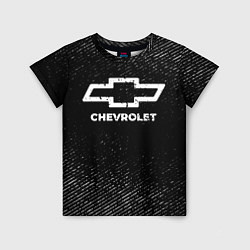 Детская футболка Chevrolet с потертостями на темном фоне