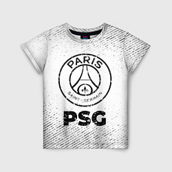 Детская футболка PSG с потертостями на светлом фоне