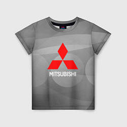 Детская футболка Mitsubishi - серая с кружочками абстракция