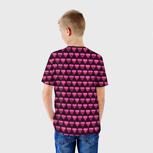 Детская футболка Poppy Playtime - Kissy Missy Pattern - Huggy Wuggy / 3D-принт – фото 4