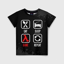Детская футболка Eat, sleep, Half-Life, repeat