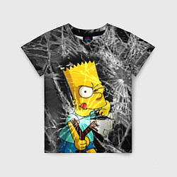 Детская футболка Барт Симпсон разбил из рогатки стекло