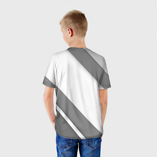 Детская футболка Daewoo - серые полосы / 3D-принт – фото 4
