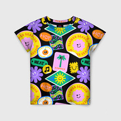 Детская футболка Летние наклейки pop-art паттерн