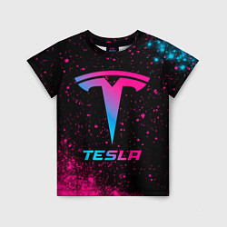 Футболка детская Tesla - neon gradient, цвет: 3D-принт