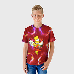 Футболка детская Барт Симпсон стреляет из лука в сердце, цвет: 3D-принт — фото 2