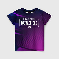 Детская футболка Battlefield gaming champion: рамка с лого и джойст