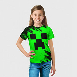 Футболка детская Minecraft squares, цвет: 3D-принт — фото 2
