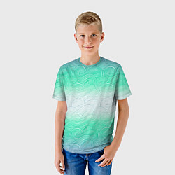 Футболка детская Абстрактная волна градиентный паттерн, цвет: 3D-принт — фото 2