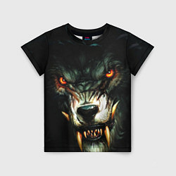 Детская футболка Злой волк с длинными клыками