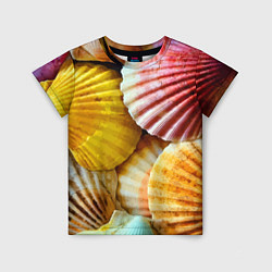 Детская футболка Разноцветные створки океанских раковин