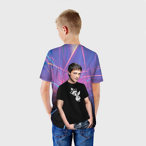 Детская футболка Юрий Шатунов на неоновом фоне / 3D-принт – фото 4
