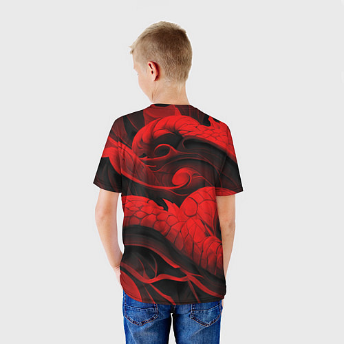 Детская футболка Дракон - китайский иероглиф / 3D-принт – фото 4