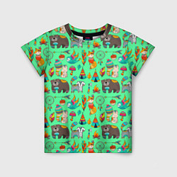 Детская футболка Painted colorful animals