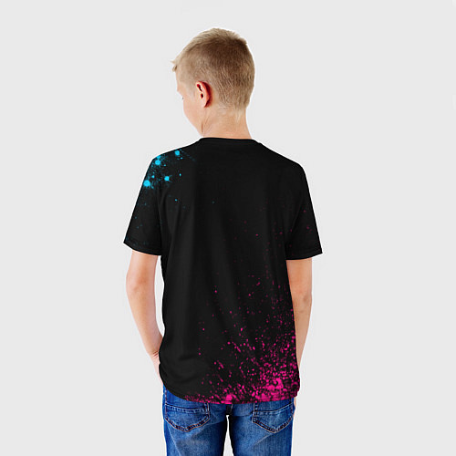 Детская футболка Mitsubishi - neon gradient / 3D-принт – фото 4