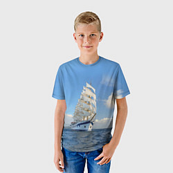 Футболка детская Парусник идёт на полных парусах, цвет: 3D-принт — фото 2